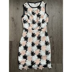 Kate Spade Tiger Lily Lace Floral Sheath Dress Sleeveless Back Zip Size 0